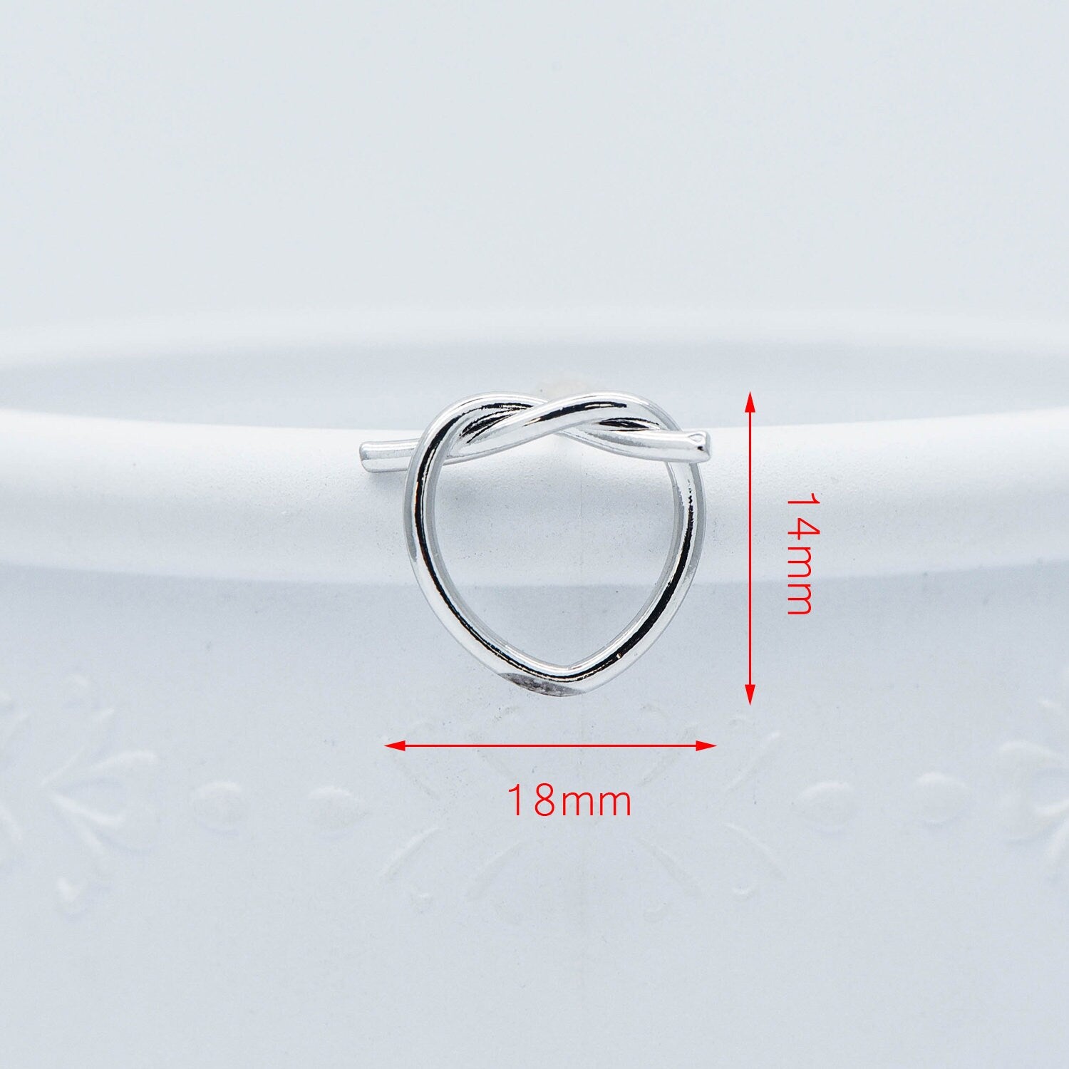 10pcs Gold/ Silver tone Heart Wire Earring Posts 18x14mm, Gold/ Rhodium plated Brass Ear Stud Components (GB-525)